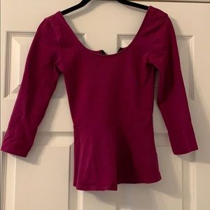 Purple flare-out blouse